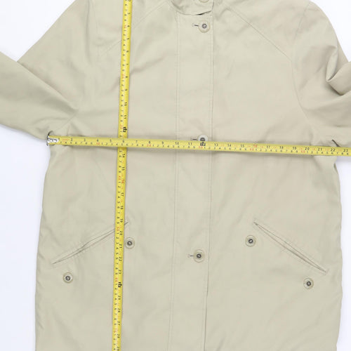 Marks & Spencer Women’s Beige Mid-Length Rain Coat Size 14 Water Resistant Classic Style