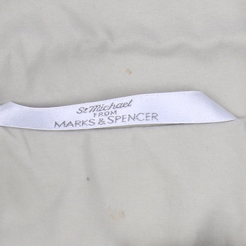 Marks & Spencer Women’s Beige Mid-Length Rain Coat Size 14 Water Resistant Classic Style
