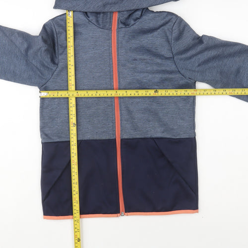 Decathlon Girls Blue Hooded Full Zip Activewear Jacket 14 Years
