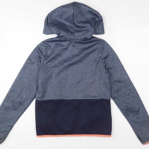Decathlon Girls Blue Hooded Full Zip Activewear Jacket 14 Years