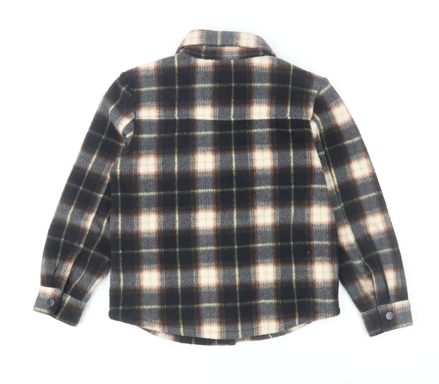 Marks and Spencer Boys Brown Check Long Sleeve Button-Up Shirt 8-9 Years