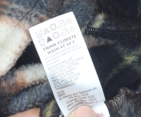 Marks and Spencer Boys Brown Check Long Sleeve Button-Up Shirt 8-9 Years