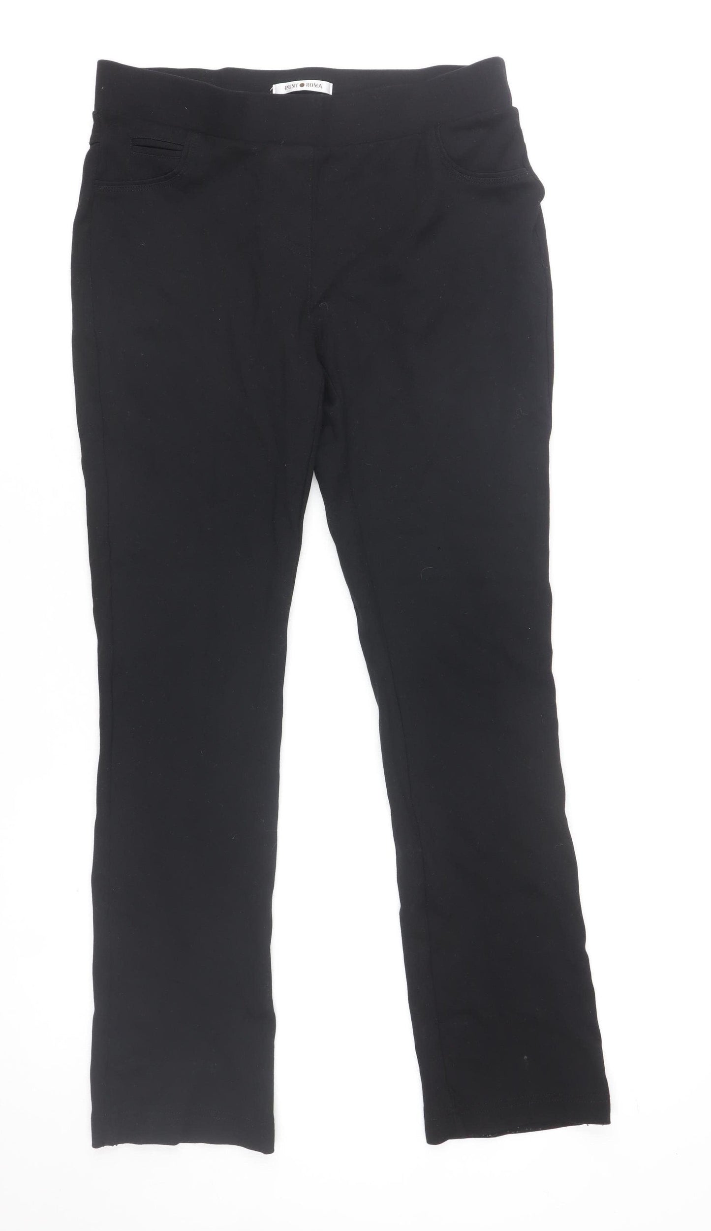 Punt Roma Womens Black Jersey Stretch Slim Leggings Size 8