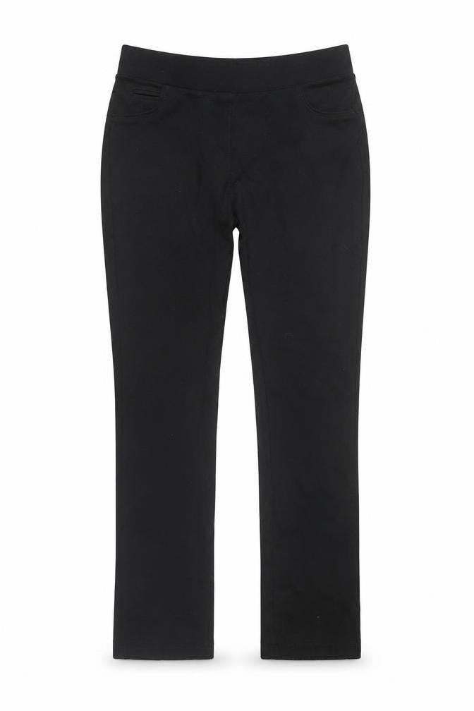 Front view of Punt Roma women’s black jersey stretch slim leggings, size UK 8