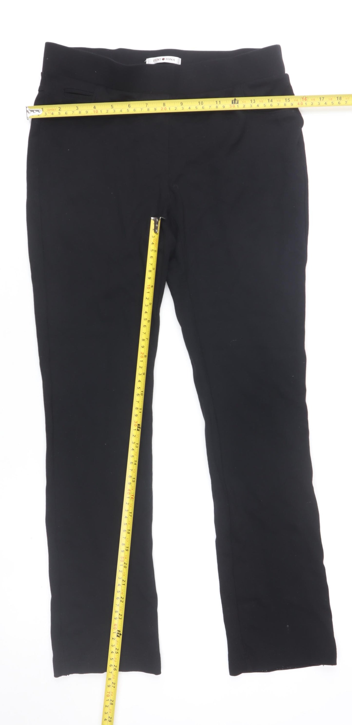Punt Roma Womens Black Jersey Stretch Slim Leggings Size 8