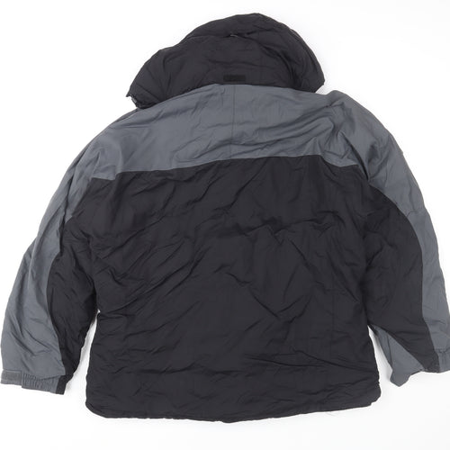 Mountainlife Women Black Grey Hooded Waterproof Puffer Jacket Size 18