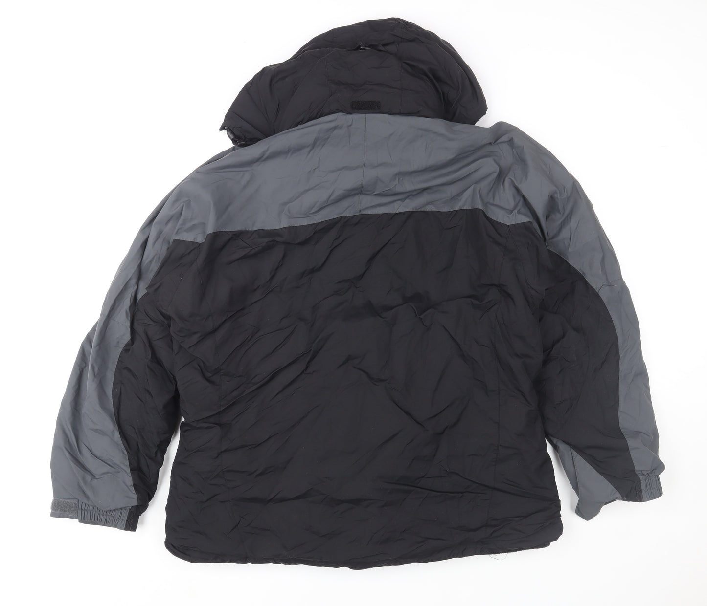 Mountainlife Women Black Grey Hooded Waterproof Puffer Jacket Size 18