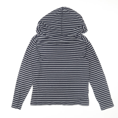 Eddie Bauer Women’s Navy Stripe Cotton Hoodie L Pullover Casual
