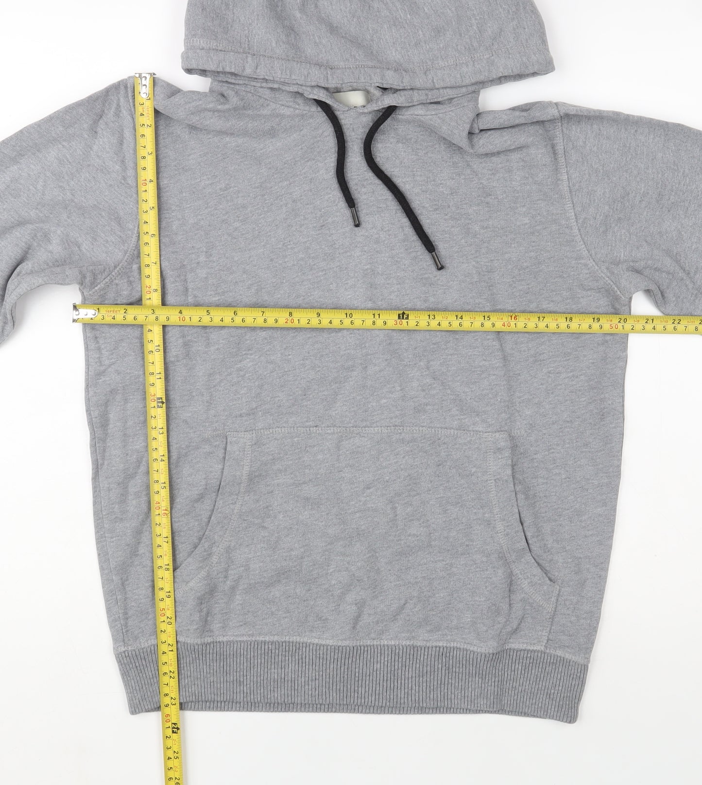 Springfield Men's Grey Pullover Hoodie XS Fleece Cotton Blend