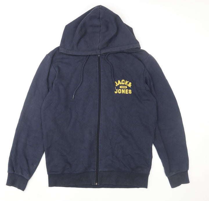 Jack & Jones Men's Blue M Full Zip Hooded Track Jacket