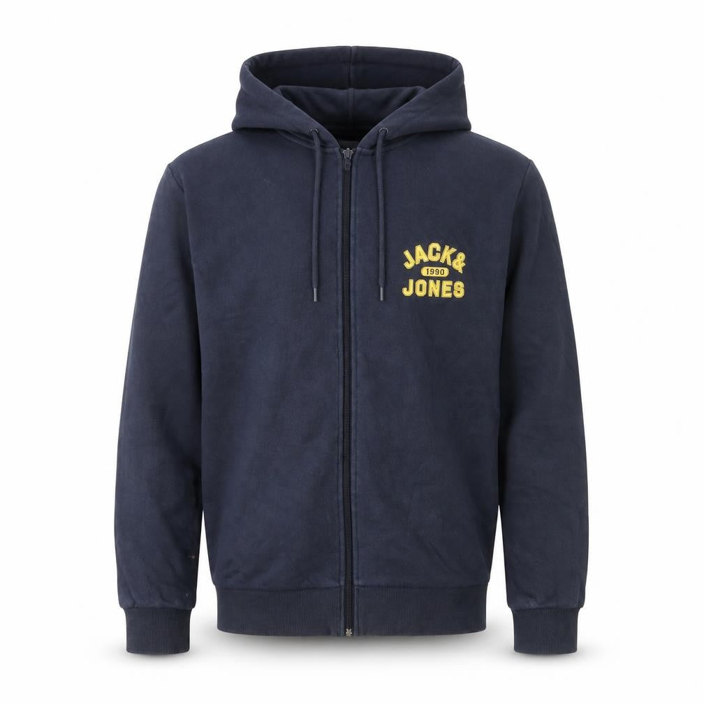 Front view of Jack & Jones Men's Blue M Full Zip Hooded Track Jacket