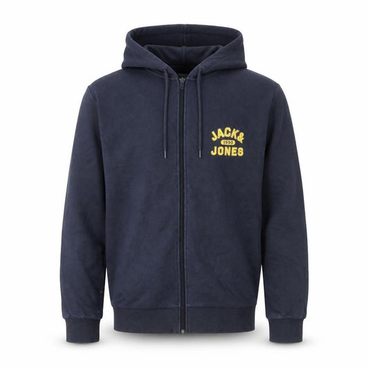Front view of Jack & Jones Men's Blue M Full Zip Hooded Track Jacket