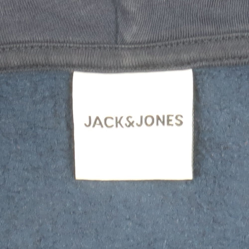 Jack & Jones Men's Blue M Full Zip Hooded Track Jacket