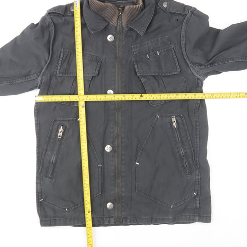 River Island Men’s Black Cotton Military Jacket S