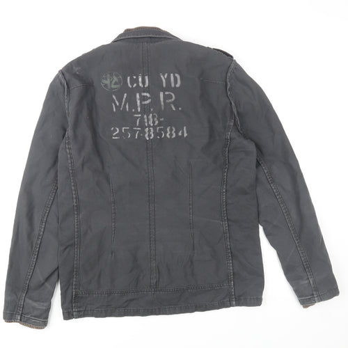 River Island Men’s Black Cotton Military Jacket S
