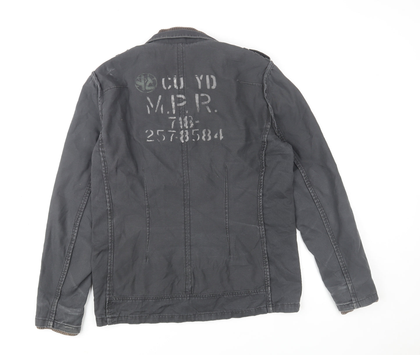 River Island Men’s Black Cotton Military Jacket S