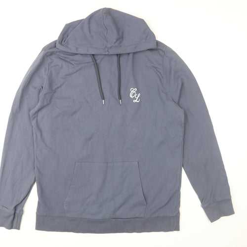 Closure London Men's Blue Pullover Hoodie XL Cotton Blend