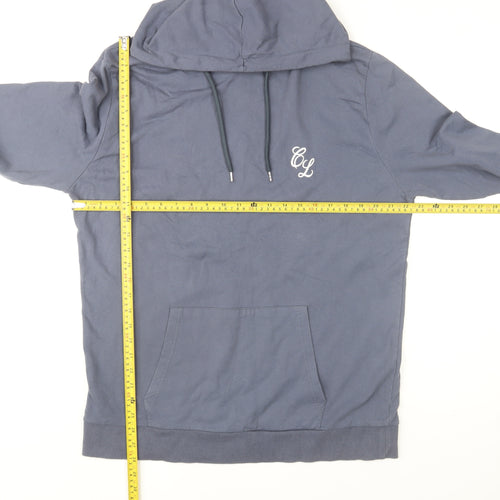 Closure London Men's Blue Pullover Hoodie XL Cotton Blend