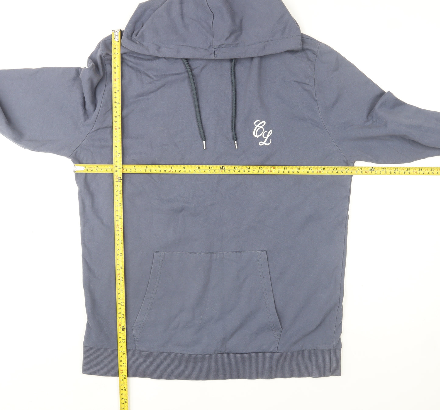 Closure London Men's Blue Pullover Hoodie XL Cotton Blend