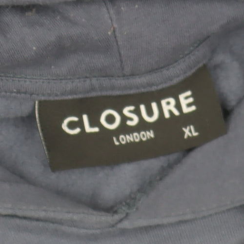 Closure London Men's Blue Pullover Hoodie XL Cotton Blend