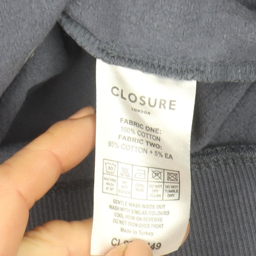 Closure London Men's Blue Pullover Hoodie XL Cotton Blend