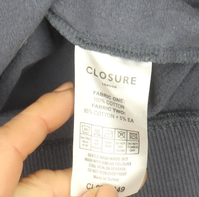 Closure London Men's Blue Pullover Hoodie XL Cotton Blend