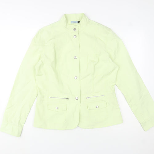 Red Herring Womens Green Cotton Jacket Size 14 Casual Style