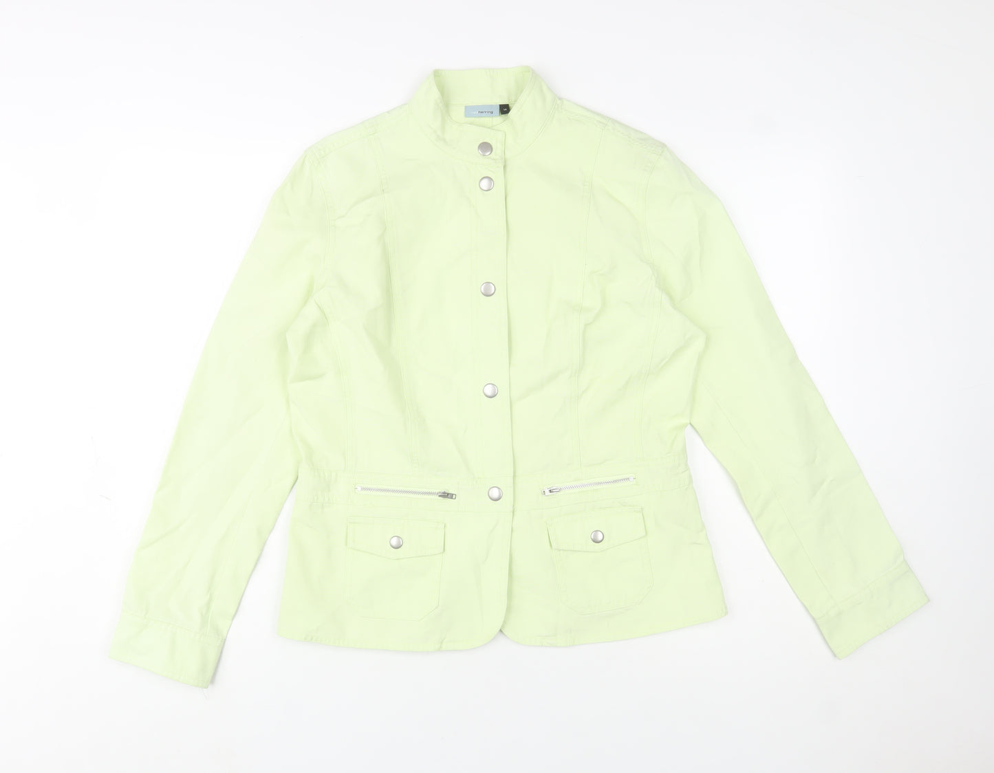 Red Herring Womens Green Cotton Jacket Size 14 Casual Style