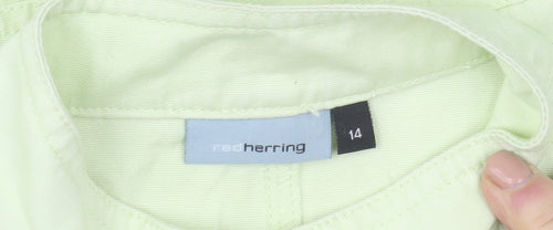 Red Herring Womens Green Cotton Jacket Size 14 Casual Style