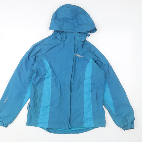 Mountain Warehouse Women's Blue Waterproof Hooded Jacket UK 12