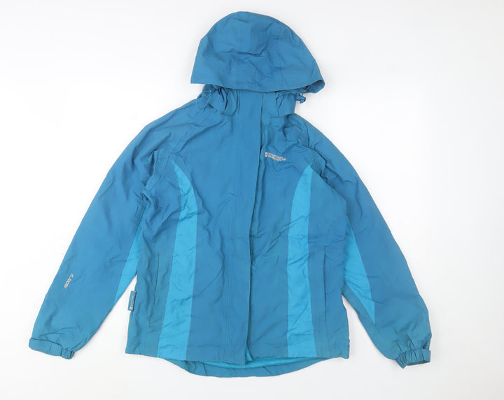 Mountain Warehouse Women's Blue Waterproof Hooded Jacket UK 12