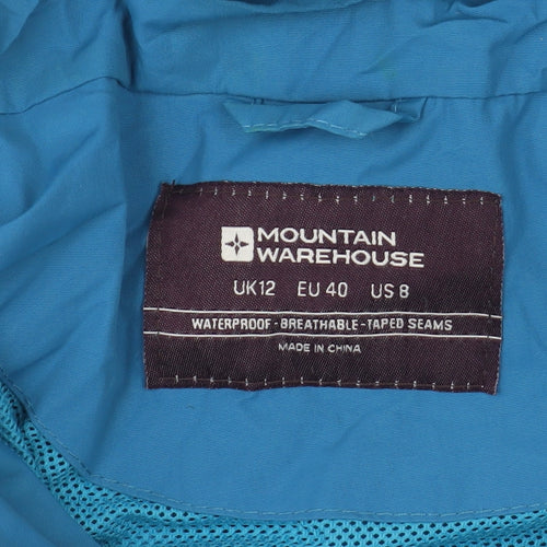 Mountain Warehouse Women's Blue Waterproof Hooded Jacket UK 12