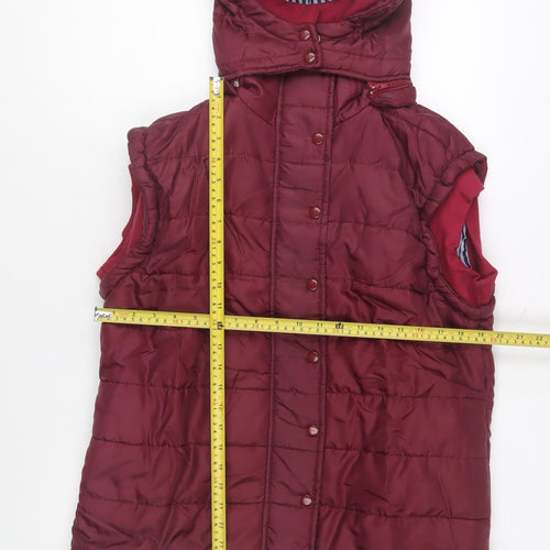 Urban Diva Women Red Puffer Hooded Quilted Waistcoat Size 18
