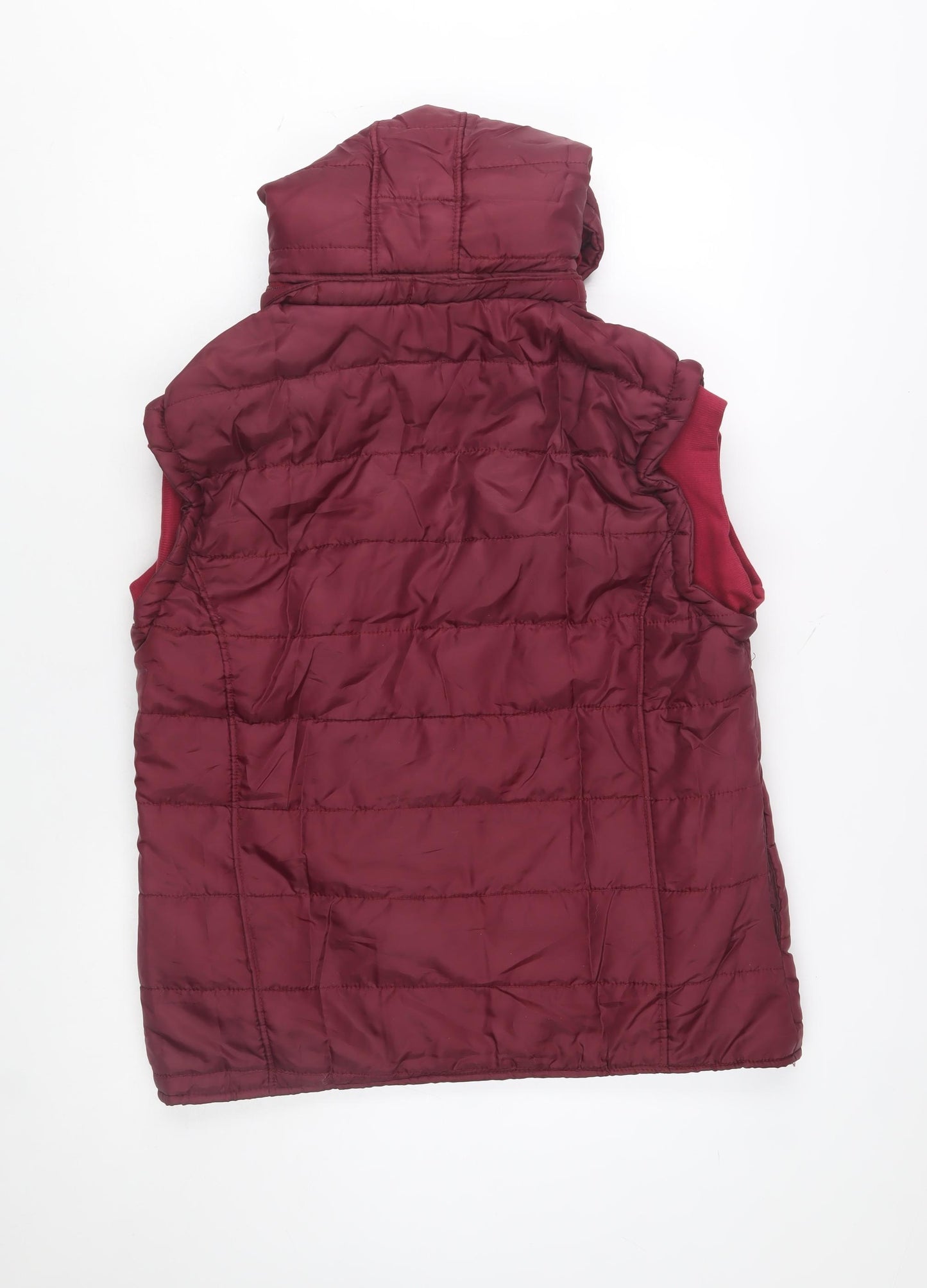 Urban Diva Women Red Puffer Hooded Quilted Waistcoat Size 18