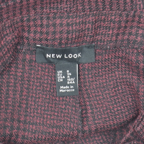 New Look Womens Brown Check High Waist Paperbag Trousers Size 8