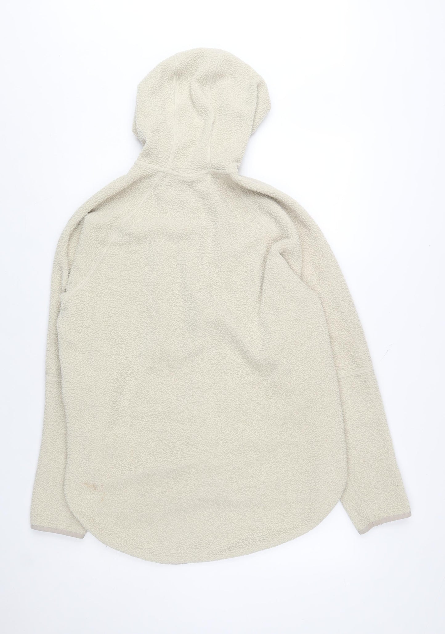 H&M Women Beige Hooded Fleece Activewear Jacket Size 12