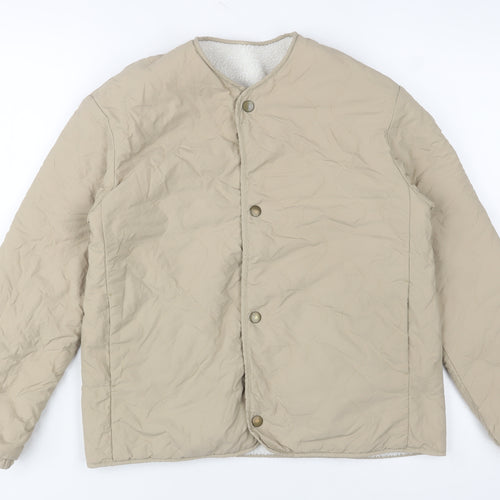 Uniqlo Girls Beige Quilted Mid-Length Jacket Size 11-12 Years