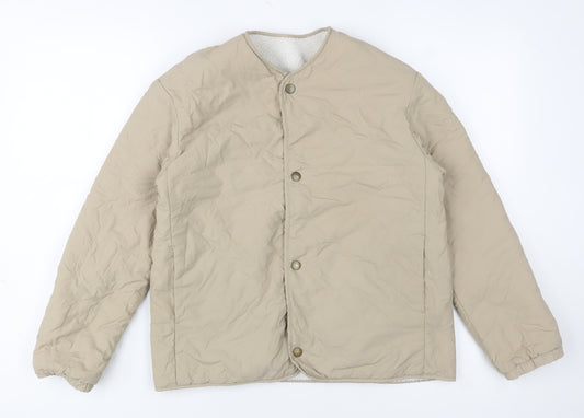 Uniqlo Girls Beige Quilted Mid-Length Jacket Size 11-12 Years