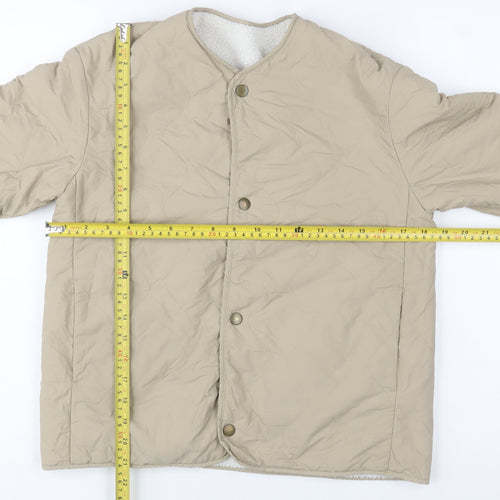 Uniqlo Girls Beige Quilted Mid-Length Jacket Size 11-12 Years
