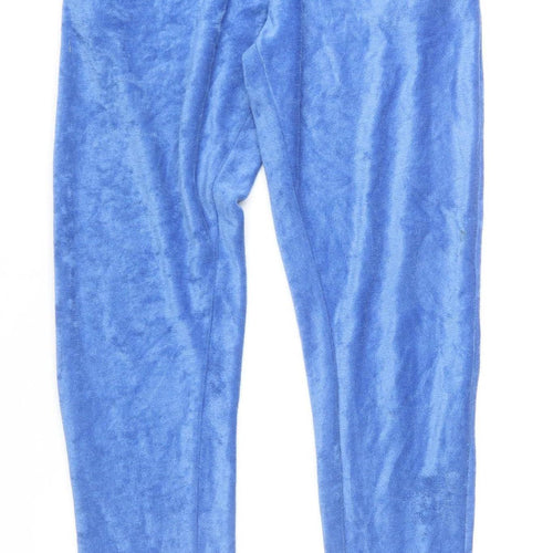 PrettyLittleThing Women Blue Velour Jogger Trousers Size 10