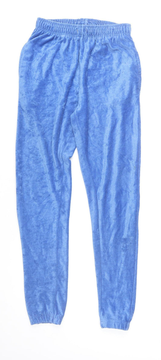 PrettyLittleThing Women Blue Velour Jogger Trousers Size 10
