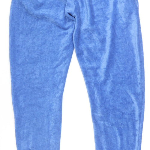 PrettyLittleThing Women Blue Velour Jogger Trousers Size 10
