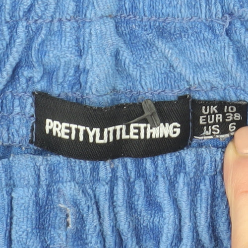PrettyLittleThing Women Blue Velour Jogger Trousers Size 10