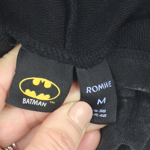 ROMWE Men’s Black Batman Graphic Pullover Hoodie Size M