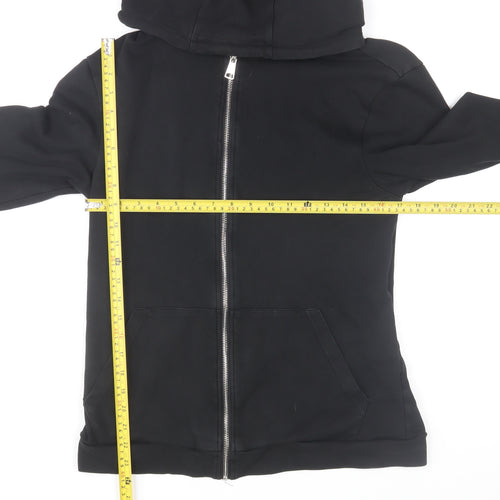 White Threads Men's Black L Basic Hooded Zip Activewear Jacket