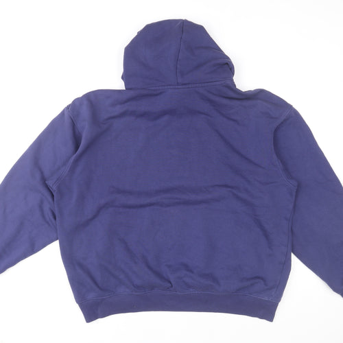 H&M Men's Blue Pullover Hoodie Relaxed Fit Size M