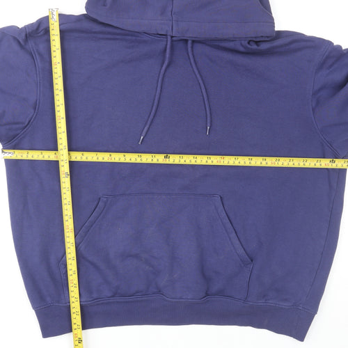 H&M Men's Blue Pullover Hoodie Relaxed Fit Size M