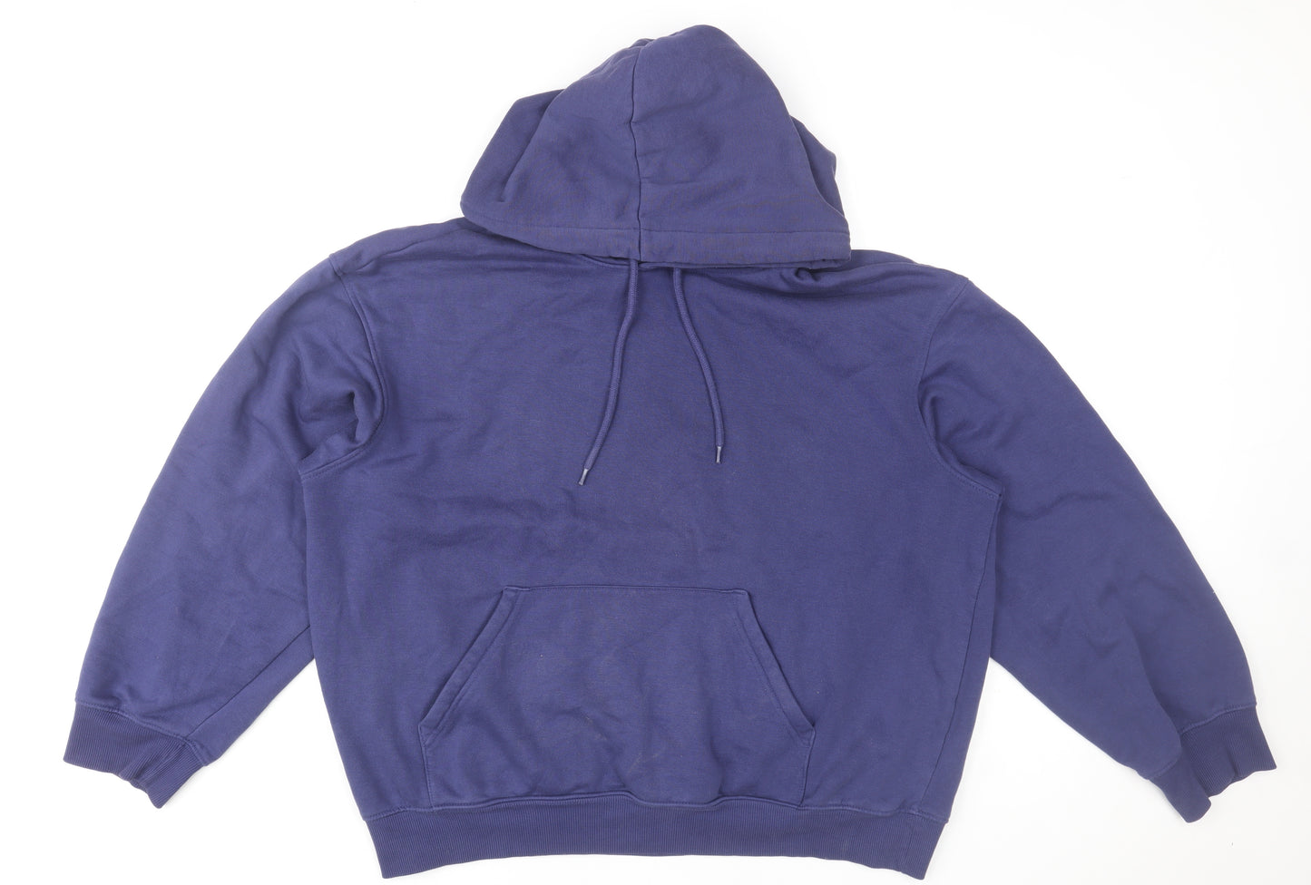 H&M Men's Blue Pullover Hoodie Relaxed Fit Size M