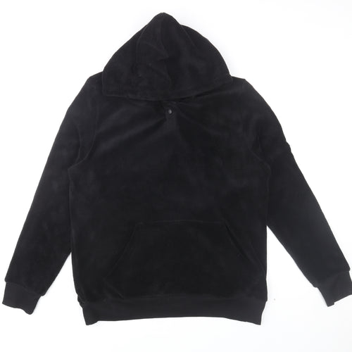 George Mens Black Fleece Pullover Hoodie Size M Regular Fit