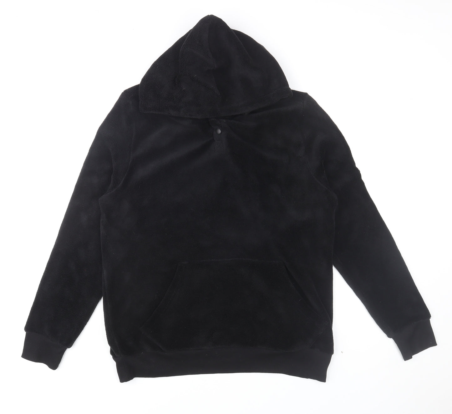 George Mens Black Fleece Pullover Hoodie Size M Regular Fit